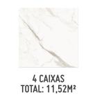Kit 4 Caixas de Porcelanato Polido Calacata Altíssimo Lux 120x120cm com 2,88m² Branco