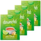 Kit 4 Caixas Desinchá Chá 100% Natural Original Sabor Limão com Gengibre 10 Sachês Cada Pacote 1,5g