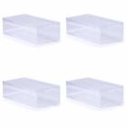 Kit 4 Cake Box Retangular Acrílico1,750L Transparente Doces Gourmet - LSC Toys