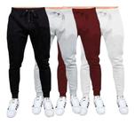 Kit 4 Calças Masculina Jogger Moletom Lisa Slim Inverno Frio