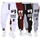 Kit 4 Calças Masculina Jogger Moletom New York Inverno