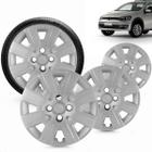 Kit 4 Calotas Saveiro 2013 Aro 14 Prata Cubo Alto Grid