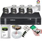 Kit 4 Camera de Segurança Infravermelho Full Hd Colorida Dia Noite Dvr Intelbras 4ch c/hd 1tb