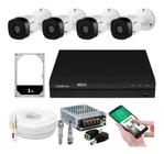 Kit 4 Camera de Seguranca Intelbras Bullet 1120b Externa Dvr 4 canais multi hd 1tb