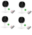 kit 4 Câmera Wifi Imx Mibo Full Hd Intelbras Branca C/ Cartao 64gb
