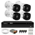 Kit 4 Câmeras Bullet HD 720p VHL 1120B Infra 20m HDCVI + DVR Gravador de Video Inteligente Intelbras MHDX 1204 4 Canais