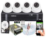 Kit 4 Câmeras de Segurança Dome 720p dvr Intelbras C/Hd 500gb