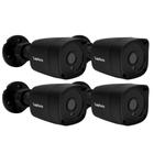 Kit 4 Câmeras de Segurança Full HD 1080p 2MP Bullet Black Visão Noturna de 20 Metros Lente 2.8mm Tudo Forte