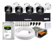 Kit 4 Cameras de Segurança Intelbras 1120 B Full Color Dvr 4 Canais C/ hd 1 Tb