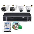 Kit 4 Câmeras De Segurança Residencial Full HD 2MP Dvr Intelbras mhdx Full Hd C/ HD 500gb