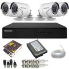 KIT 4 CÂMERAS DE VIGILÂNCIA HIKVISION Full Hd 1080p 2mp DVR HIKVISION 4 CANAIS C/500Gb