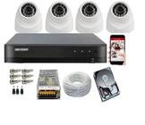 Kit 4 Câmeras Dome Full Hd 1080p DVR Hikvision 4 Canais turbo C/Hd