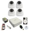 Kit 4 Câmeras Dome Hd 720p Dvr Hilook 04ch C/Hd