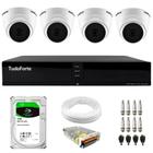 Kit 4 Câmeras Dome VHL 1220 D G2 HDCVI 2 megapixels Intelbras Visão Noturna 20m + Dvr Tudo Forte TFHDX 3304 4 Canais Com App Xmeye + HD 1TB BarraCuda