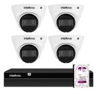 Kit 4 Câmeras Dome VLP 1230 D IP Full HD 1080p IP67 IR 30m Intelbras + NVD Gravador Digital NVR 1404 4 Canais Ultra HD 4k Intelbras + HD Purple 2TB