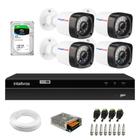 Kit 4 Câmeras Full HD 1080p Tudo Forte + DVR Gravador de Video Intelbras MHDX 1204 4 Canais + HD 1TB