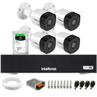 Kit 4 Câmeras Intelbras 3130 B G7 HD 720 Multi HD Visão Noturna até 30m IP67 + Dvr Intelbras MHDX 1104-C 4 Canais + HD 1TB BarraCuda