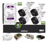 Kit 4 Cameras Intelbras Full Color Dvr 4 Fullhd C/ Purple 1t