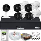 Kit 4 Câmeras Intelbras Full Hd 1220b Dvr 4 Canais 1004c 1tb+ 1 Câmera De Video Wi-fi Mibo Imx