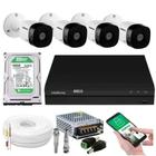 Kit 4 Câmeras Intelbras Full Hd 1220b Dvr 4 Canais Com Hd 500gb