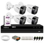 Kit 4 Câmeras Intelbras VHD 1130 B HD 720p com Lente 2.8mm Visão Noturna 30m Resistente à Chuva IP67 + DVR Intelbras MHDX 1204 4 Canais + HD 1TB