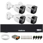 Kit 4 Câmeras Intelbras VHD 1130 B HD 720p Visão Noturna 30m Resistente à Chuva IP67 + Dvr Intelbras MHDX 1104-C 4 Canais