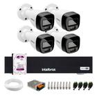 Kit 4 Câmeras Intelbras VHD 1220 B G7 Full Color Bullet Full HD 1080p Multi HD IR 20m + DVR Gravador de Vídeo Intelbras MHDX 3004-C + HD 2TB Purple