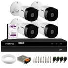 Kit 4 Câmeras Intelbras VHD 1230 B Full HD 1080p Bullet Visão Noturna de 30 metros IP67 + DVR Intelbras MHDX 1204 4 Canais