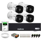 Kit 4 Câmeras Intelbras VHD 1230 B Full HD 1080p Bullet Visão Noturna de 30 metros IP67 + DVR Intelbras MHDX 3004-C 4 Canais + HD 2TB BarraCuda