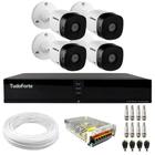 Kit 4 Câmeras Intelbras VHD 1230 B Full HD 1080p Bullet Visão Noturna de 30 metros IP67 + Dvr Tudo Forte TFHDX 3304 4 Canais Com App Xmeye