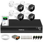 Kit 4 Câmeras Intelbras VHD 3530 B 5MP HDCVI Bullet Visão Noturna 30m IP67 + DVR Intelbras IMHDX 5108 8 Canais + HD SkyHawk 1TB