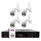 Kit 4 Câmeras Ip Wifi Speed Dome Externa Motorizada Full HD Tudo Forte + DVR Gravador de Vídeo Tudo Forte TFHDX 3304 4 Canais + HD 1TB Purple