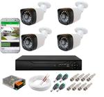 Kit 4 Câmeras Segurança 1mp 20m Dvr Full Hd 4 Ch S/ Hd