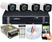 Kit 4 Cameras Segurança Dvr Intelbras Full hd 4ch S/hd