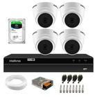 Kit 4 Câmeras VHL 1220 D - HDCVI Lite + DVR Gravador de Video Intelbras MHDX 1204 4 Canais + HD 2TB