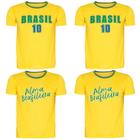 Kit 4 Camiseta Do Brasil Masculina Copa Do Mundo Manga Curta