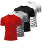 Kit 4 Camiseta Masculina Camisas 100% Algodão Premium Slim Basicas MP