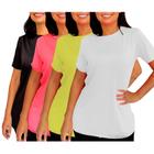 Kit 4 Camisetas Feminina Longline Cobre Bumbum Treino Dryfit Academia Fitness Cross