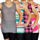 Kit 4 Camisetas Femininas Regatas Básicas Estampas Sortidas Viscolycra Pp ao Plus Size