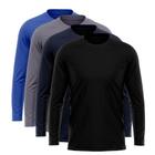 Kit 4 Camisetas Manga Longa Masculina Camisa Térmica Dry UV Proteção Solar Blusa - Via Basic