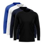 Kit 4 Camisetas Manga Longa Masculina Camisa Térmica Dry UV Proteção Solar Blusa