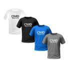 Kit 4 Camisetas Masculinas Manga Curta Estampada Premium (Cinza, Azul, Branco, Preto)