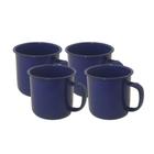 KIT 4 Caneca Esmaltada 150ml Vintage Retro Rustica Cafe Cha