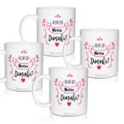 Kit 4 Canecas Brancas Krystalon Personalizadas Para Daminha