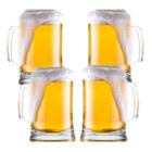 Kit 4 canecas de chopp cerveja vidro transparente masta 380 ml - Globimport