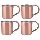 Kit 4 Canecas Lisa Moscow Mule Inox Rose Bronze Drink 250ml