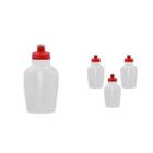 Kit 4 Cantis 500Ml Tampa Fibra Madeira Vermelho - Bb Store