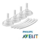 Kit 4 Canudo + 4 Válvula Silicone Flexível Copo Philips Avent