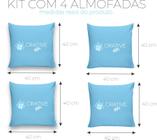 Kit 4 Capa De Almofadas Decorativas Personalizado 40x40cm Estampa Home Sweet