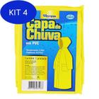 Kit 4 Capa de Chuva Para Adulto com Capuz em PVC - Western